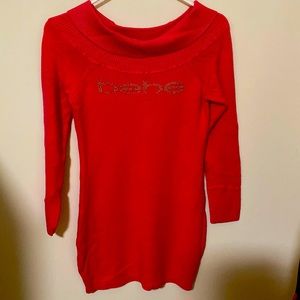 Bebe Women's Pink Off Shoulder sweater